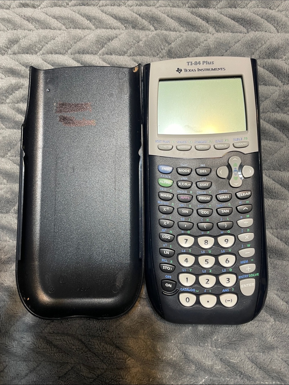 Texas Instruments TI-84 Plus Graphing Calculator in Black with Slide Case
